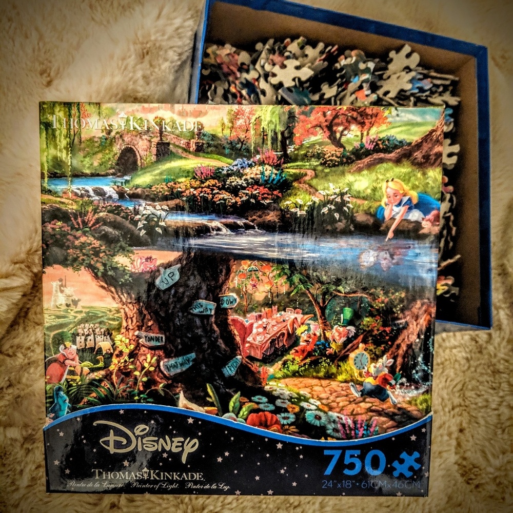 Disney x Thomas Kinkade Alice in Wonderland Puzzle - Picture 2 of 6